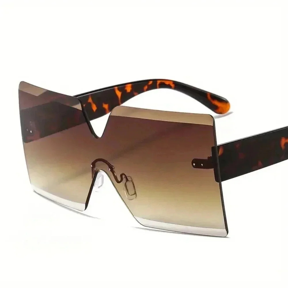 Oversized Square Sunglasses (Color: Leopard)
